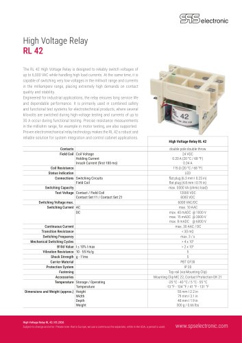 High Voltage Relay RL 42