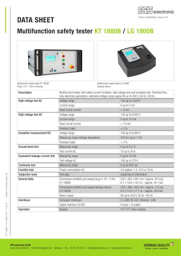 Hipot safety analyser KT 1880B