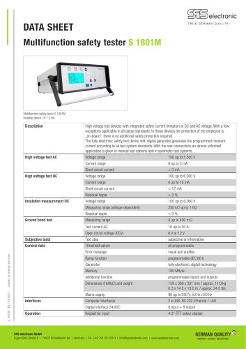 Hipot safety analyser S 1801M