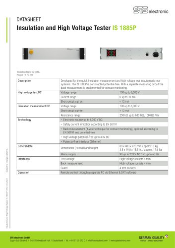 Insulation tester IS 1885P