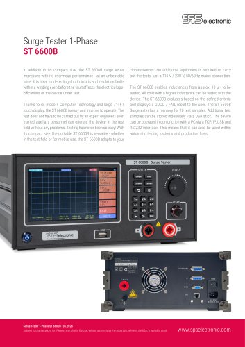 Surge Tester 1-Phase ST 6600B