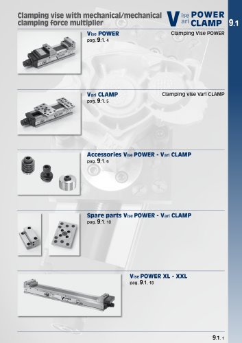 Clamping equipments "Vise POWER" and "Vari CLAMP"