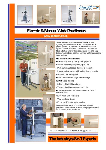 Electric & Manual Work Positioners