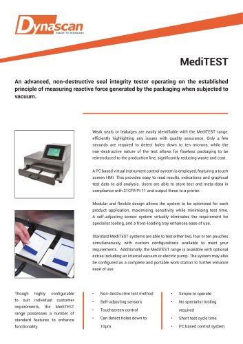 Dynascan MediTEST Technical Datasheet