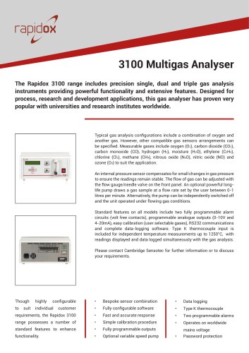 Rapidox 3100 Technical Datasheet