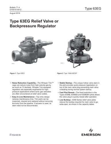 Type 63EG Relief Valve or Backpressure Regulator