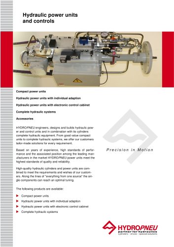 Hydraulic Power Units and Controls