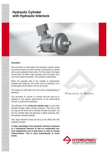 Special Cylinders · Hydraulic Cylinder with Hydraulic Interlock