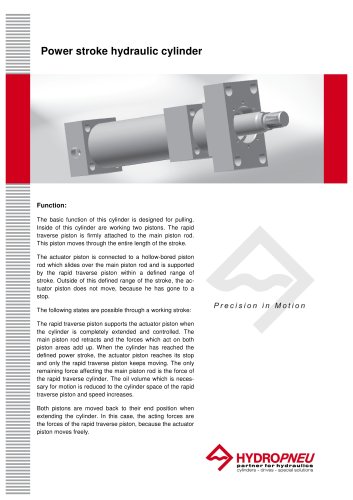 Special Cylinders · Power Stroke Hydraulic Cylinder