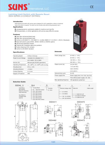 SSD4 Series Latching Limit Switch