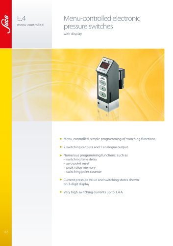 E.4 Menu-controlled electronic pressure switches