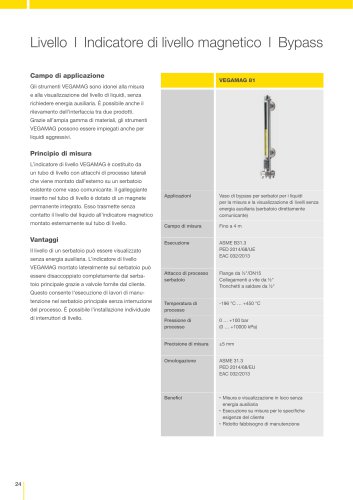 Indicatore di livello magnetico l Bypass