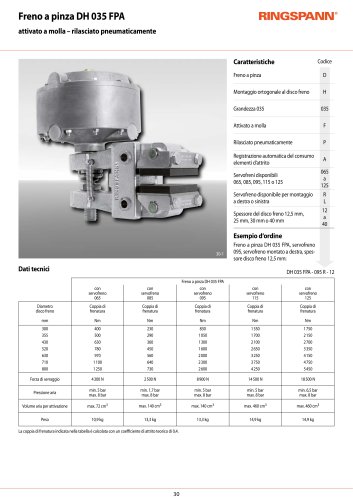 Scheda tecnica DH 035 FPA
