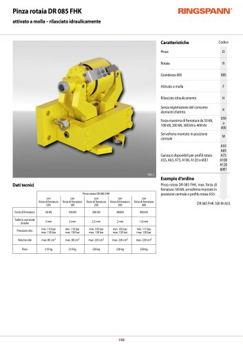 Scheda tecnica DR 085 FHK