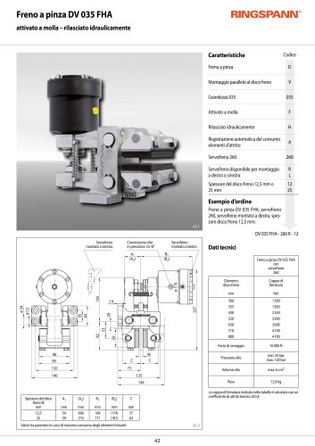 Scheda tecnica DV 035 FHA