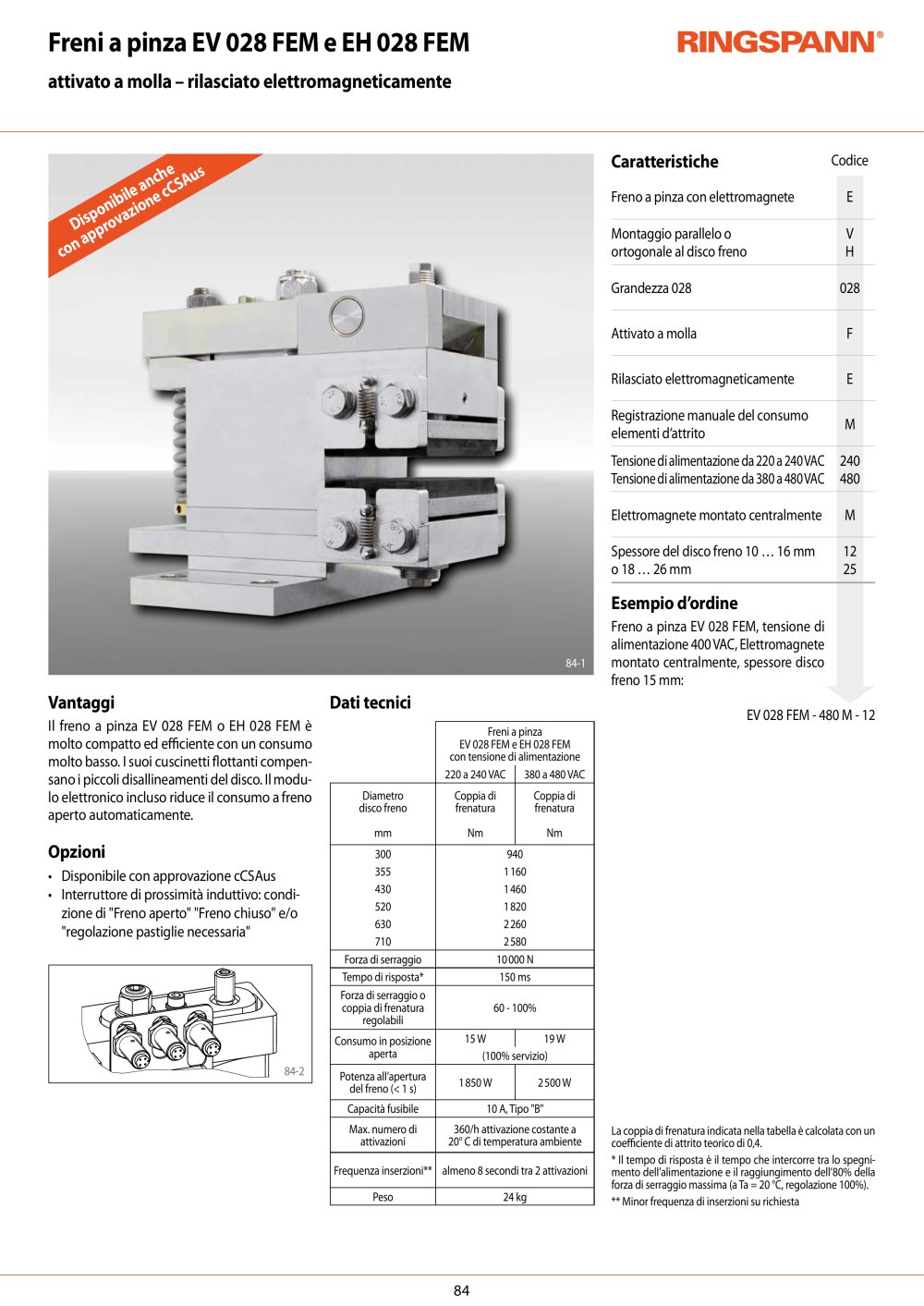 Scheda tecnica EH 028 FEM - RINGSPANN