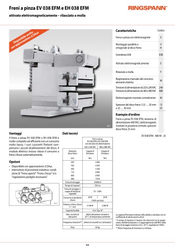 Scheda tecnica EH 038 EFM
