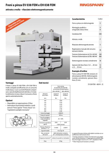 Scheda tecnica EH 038 FEM