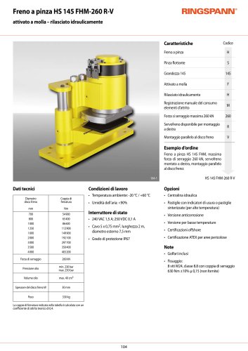 Scheda tecnica HS 145 FHM-260 R-V