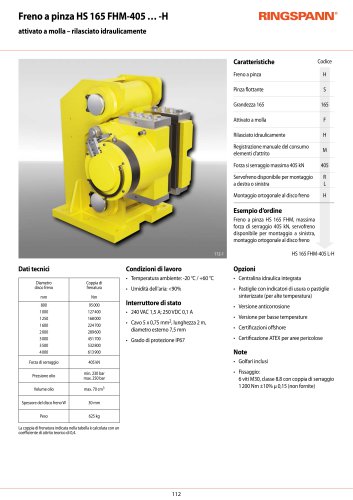 Scheda tecnica HS 165 FHM-405 … -H