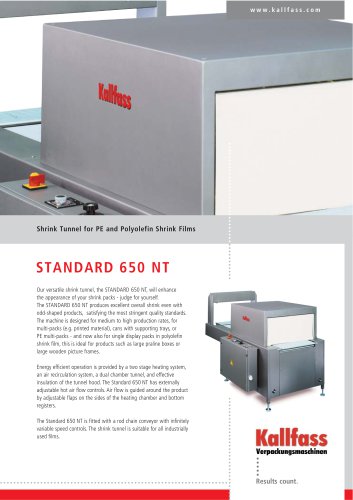 Shrink Tunnel for PE- and Polyolefine film  Standard 650 NT