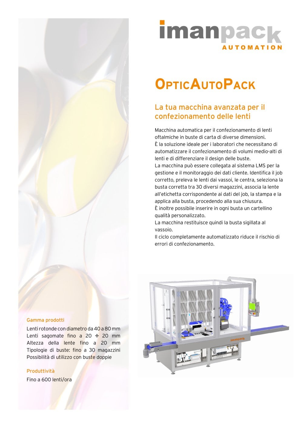 OpticAutoPack - La tua macchina avanzata per il confezionamento delle lenti - IMANPACK Packaging & Eco Solutions S.p.a.