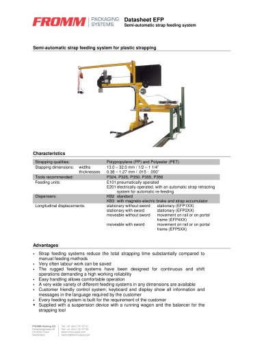 Automatic plastic strapping machines EFP