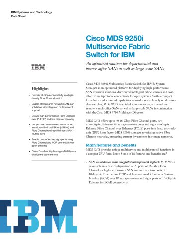 Cisco MDS 9250i Multiservice Fabric Switch