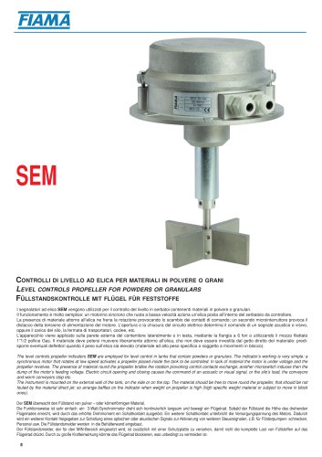 SEM Level controls propeller for powders or granulars