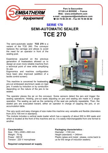 SEMI-AUTOMATIC SEALER TCE 270