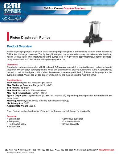 Piston Diaphragm Pumps