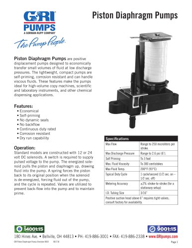 Piston Diaphragm Pumps