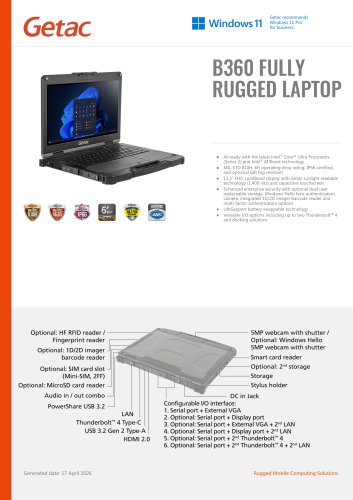 B360 FULLY RUGGED LAPTOP