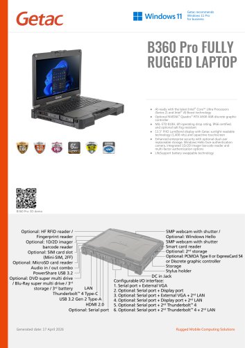 B360 Pro FULLY RUGGED LAPTOP