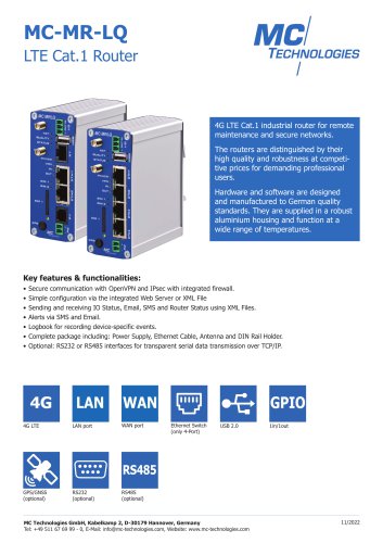 MC-MR-LQ LTE Cat.1 Router