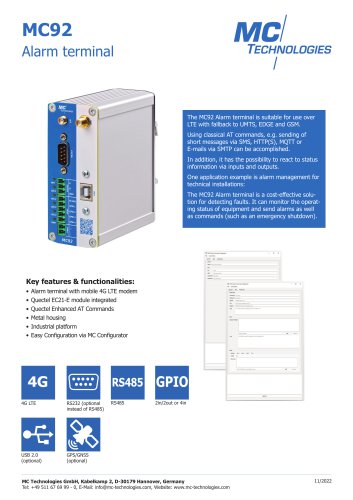 MC92 Alarm terminal