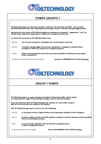 OT 100 Group 1 pumps