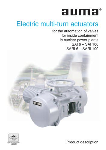 Multi-turn actuators SAI 6 - 100/SARI 6 - 100, nuclear power plants