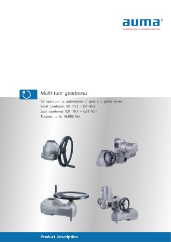 Multi-turn gearboxes GK 10.2 - 40.2, GST 10.1 - 40.1