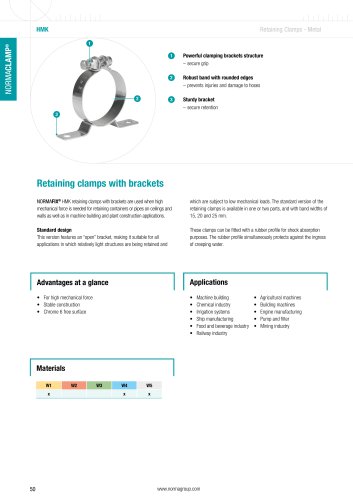 Retaining clamps with brackets