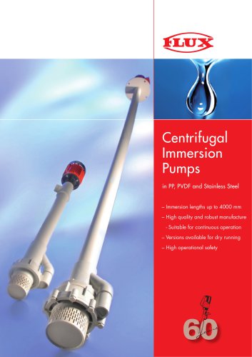 Centrifugal immersion pumps