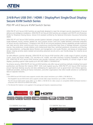 PSD PP v4.0 Secure KVM Switch Series