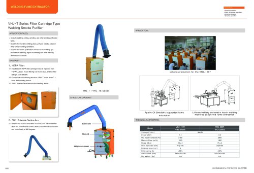 VILLO / Filter cartridge type welding fume extractor / arc welding, grinding, cutting / VHJ-T