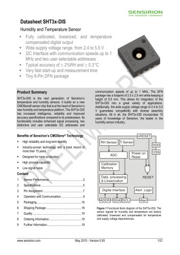 Datasheet SHT3x digital