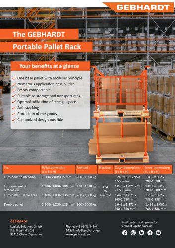 Portable pallet rack