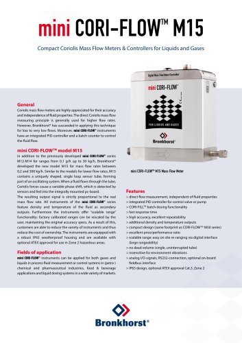 mini CORI-FLOW M15 Coriolis Mass Flow Meters/Controllers