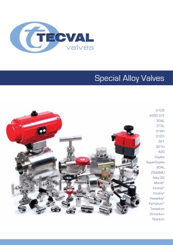 Special alloy valves brochure