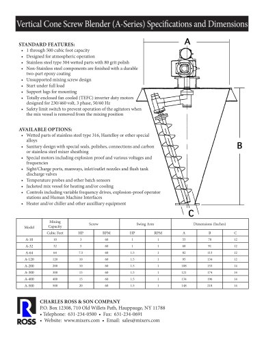 Vertical Cone Screw Blender