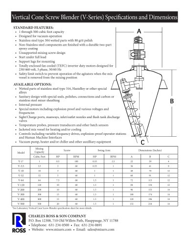 Vertical Cone Screw Blender