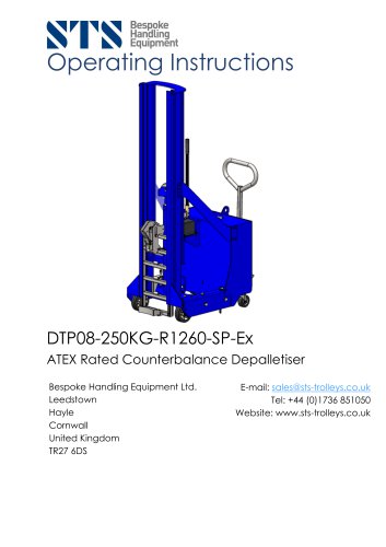 Drum Lifter - DTP08-R1260 - Instruction Manual (Manual drum lifter DTP08-R1260)